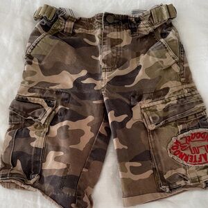 Boden Boys Camo Cargo Shorts - Green & Brown
